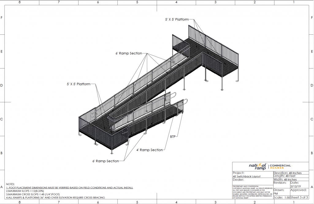 48′ Switchback Ramp Layout Resources Commercial Access Wheelchair