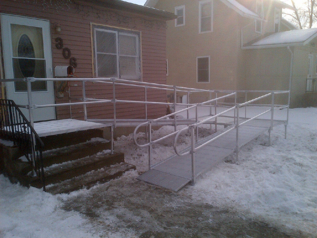 aluminum ramp in winter