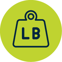 Graphic of LB on a weight
